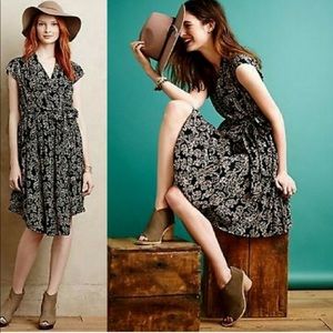 Anthro Maeve Noronha Elephant Print Wrap Dress
